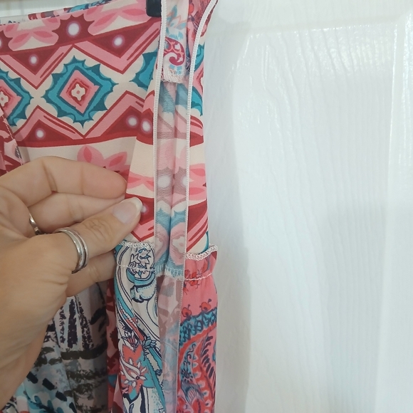 Patchwork Tiered Maxi Skirt Size Small Cottage Fairy Whimsical Boho Festival - Picture 6 of 7